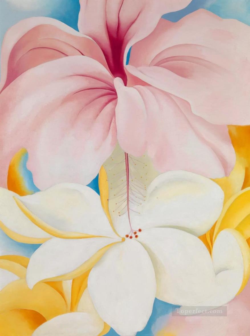 Hibiscus with plumeria Georgia Okeeffe American modernism Precisionism Oil Paintings